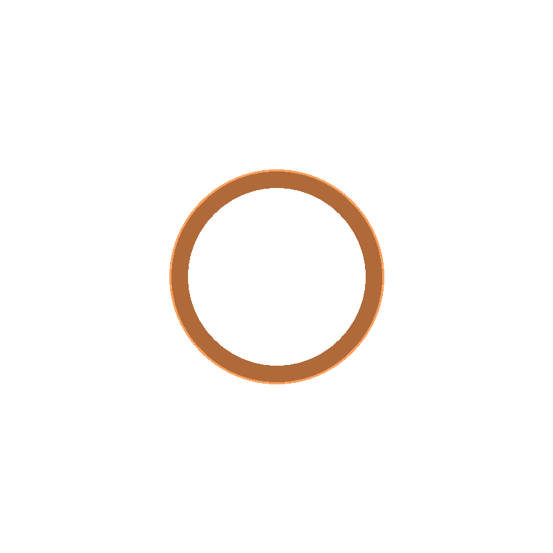 Klingersil 1" Flat Gasket 38x32x2 mm - Copper Ball Valve